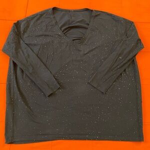 Lululemon Back In Action Shirt Womens 8 Black Running Pullover